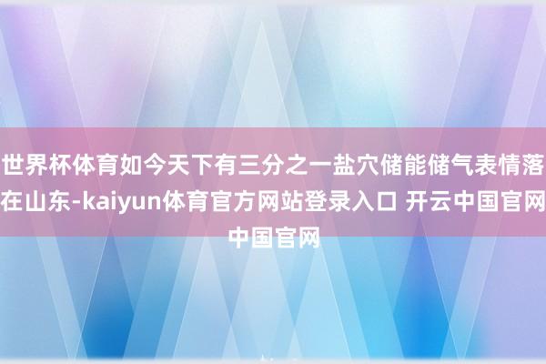 世界杯体育如今天下有三分之一盐穴储能储气表情落在山东-kaiyun体育官方网站登录入口 开云中国官网
