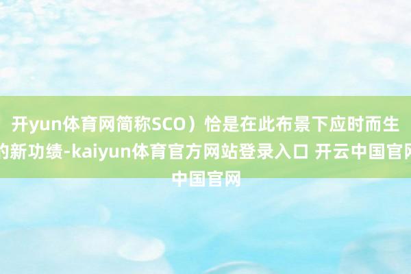 开yun体育网简称SCO）恰是在此布景下应时而生的新功绩-kaiyun体育官方网站登录入口 开云中国官网