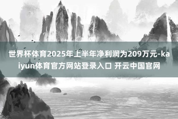 世界杯体育2025年上半年净利润为209万元-kaiyun体育官方网站登录入口 开云中国官网