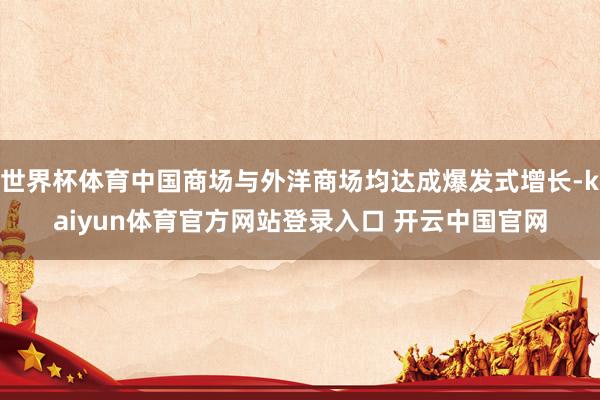 世界杯体育中国商场与外洋商场均达成爆发式增长-kaiyun体育官方网站登录入口 开云中国官网