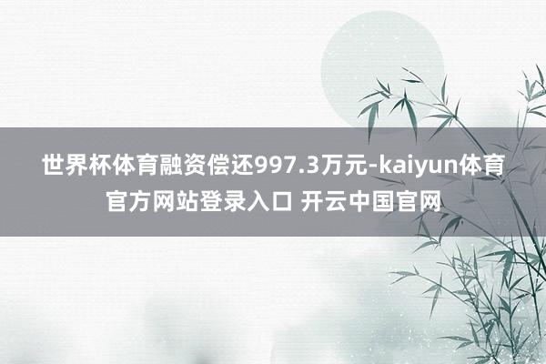 世界杯体育融资偿还997.3万元-kaiyun体育官方网站登录入口 开云中国官网