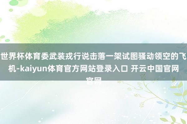 世界杯体育委武装戎行说击落一架试图骚动领空的飞机-kaiyun体育官方网站登录入口 开云中国官网